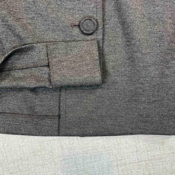 Ann Taylor Loft Button Front Midi Skirt Women's 12 Gray w/ Front Pockets Pencil - Picture 9 of 9